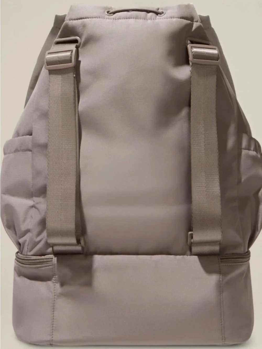 NWT Beyond Yoga Birch Drawstring Backpack with Bottom Compartment